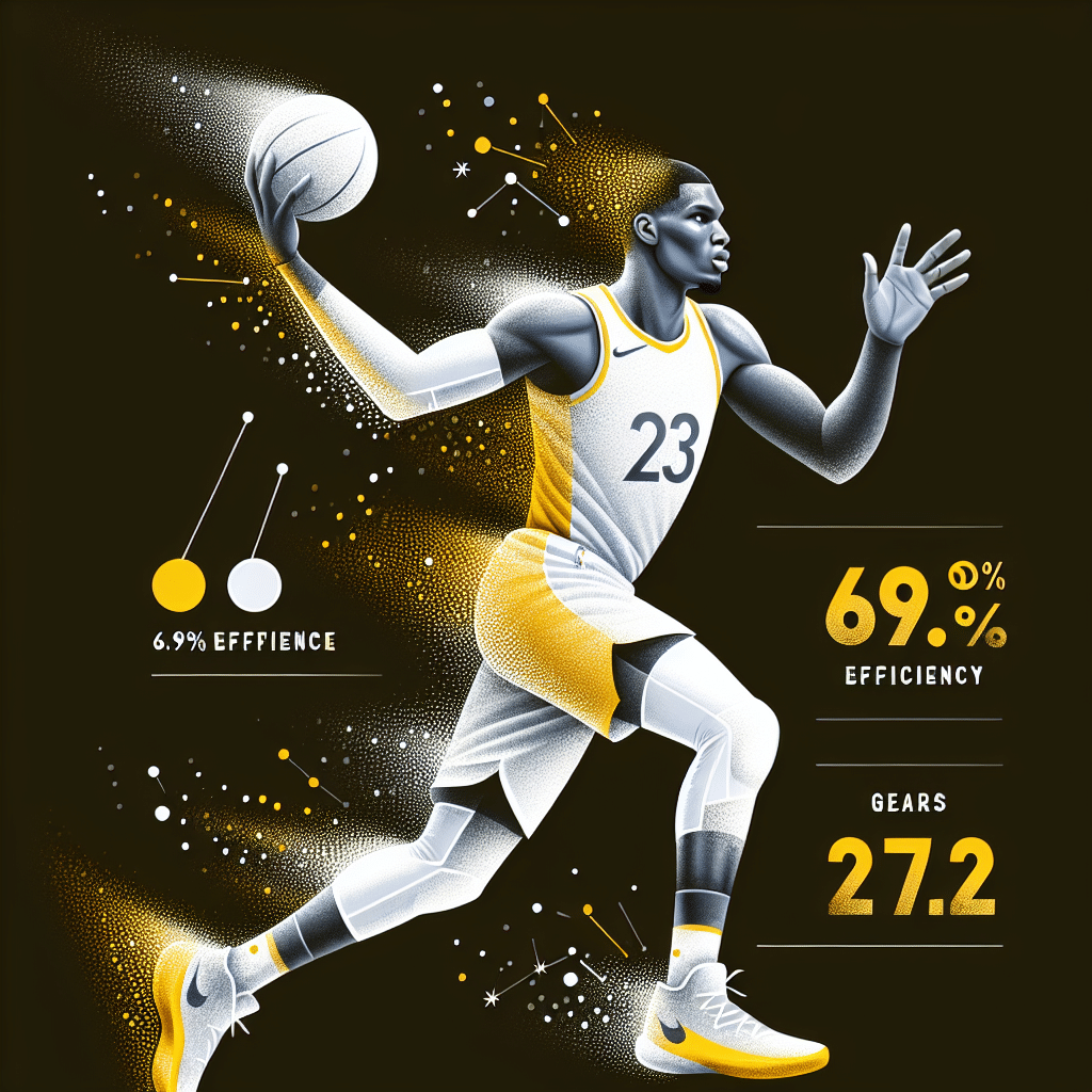 Jugador deslumbra con 69.8% de efectividad y 27.2 puntos de fantasía por partido. Su impacto es decisivo cada minuto en cancha.