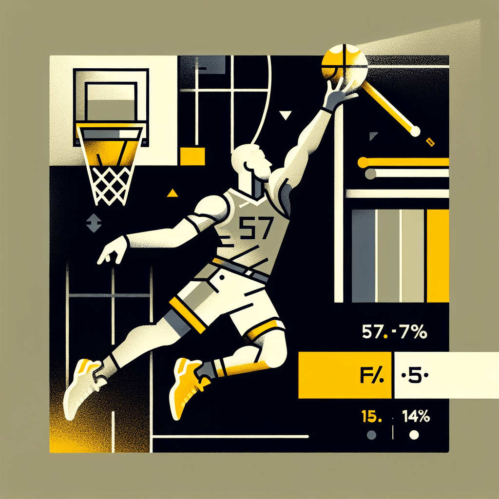 El jugador eleva su eficiencia con 57.7% en tiros de campo. Triple modesto en 15.8%. Estrategia que genera revuelo en el baloncesto.