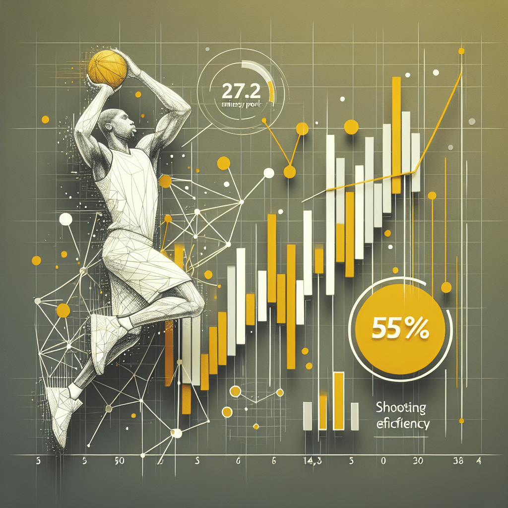 El destacado rendimiento y eficiencia de 55% en tiros y 27.2 en puntos de fantasía consolidan su futuro prometedor en la liga.